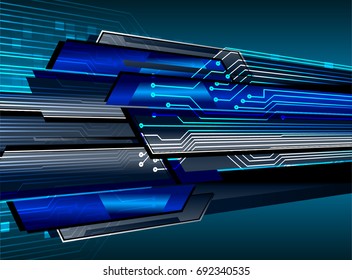 future technology, blue cyber security concept background, abstract hi speed digital internet.motion move blur. pixel. vector