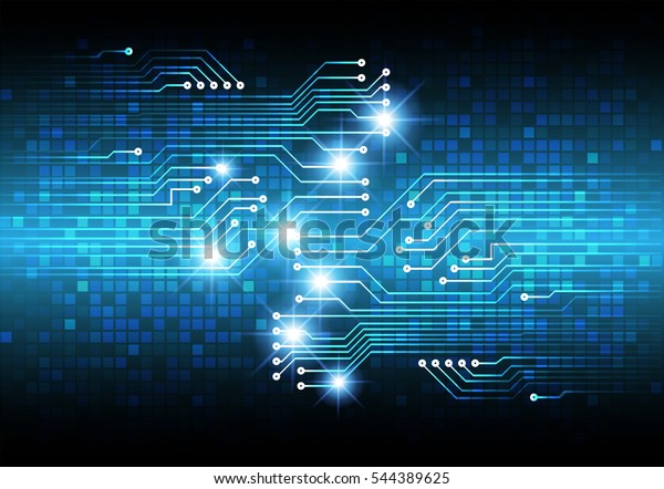 future technology, blue cyber security concept\
background, abstract hi speed digital internet.motion move blur.\
pixel . vector