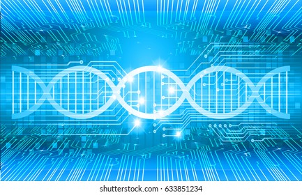 future technology, blue DNA cyber security concept background, abstract hi speed digital internet.motion move blur. pixel. vector