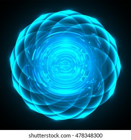 future technology, blue eye cyber security concept background, abstract hi speed digital internet technology