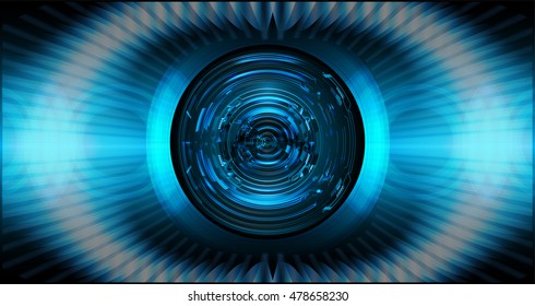 future technology, blue eye cyber security concept background, abstract hi speed digital internet technology
