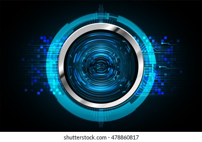 future technology, blue eye cyber security concept background, abstract hi speed digital internet technology