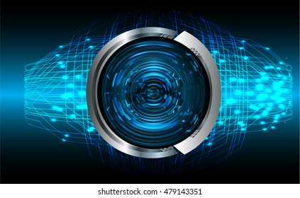 future technology, blue eye cyber security concept background, abstract hi speed digital internet technology