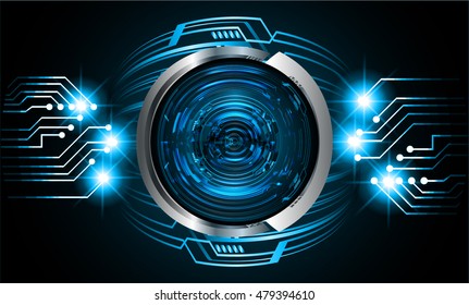 future technology, blue eye cyber security concept background, abstract hi speed digital internet technology