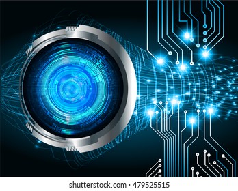 future technology, blue eye cyber security concept background, abstract hi speed digital internet technology