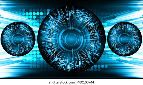 future technology, blue eye cyber security concept background, abstract hi speed digital internet. vector