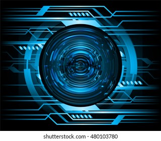 future technology, blue eye cyber security concept background, abstract hi speed digital internet. vector