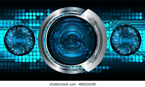 future technology, blue eye cyber security concept background, abstract hi speed digital internet