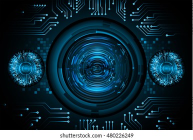 future technology, blue eye cyber security concept background, abstract hi speed digital internet