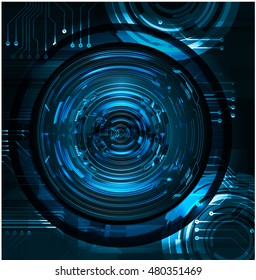 future technology, blue eye cyber security concept background, abstract hi speed digital internet