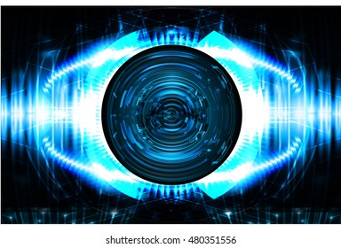 future technology, blue eye cyber security concept background, abstract hi speed digital internet