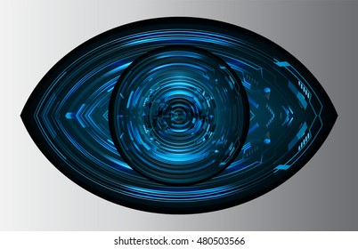 future technology, blue eye cyber security concept background, abstract hi speed digital internet