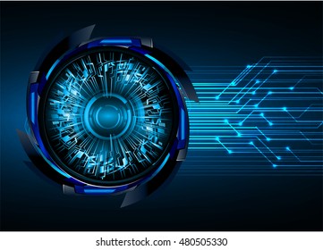 tecnología futura, fondo de concepto de ciberseguridad de ojos azules, Internet digital abstracto de alta velocidad