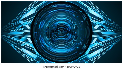 future technology, blue eye cyber security concept background, abstract hi speed digital internet