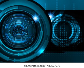 future technology, blue eye cyber security concept background, abstract hi speed digital internet