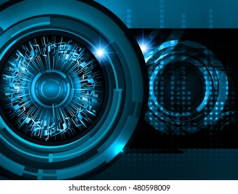 future technology, blue eye cyber security concept background, abstract hi speed digital internet