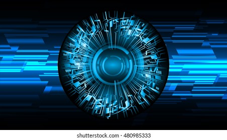 future technology, blue eye cyber security concept background, abstract hi speed digital internet