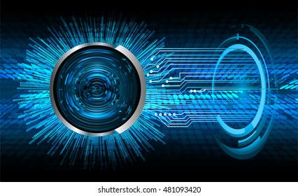 future technology, blue eye cyber security concept background, abstract hi speed digital internet