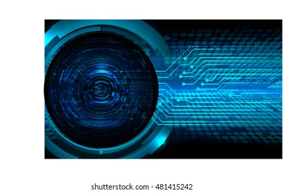 future technology, blue eye cyber security concept background, abstract hi speed digital internet.motion move speed blur