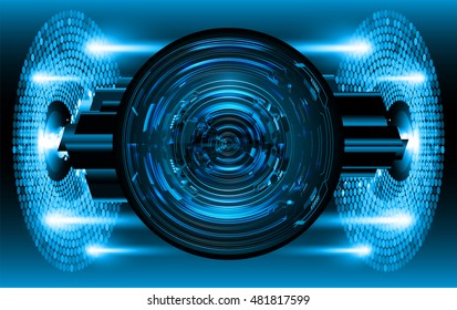 future technology, blue eye cyber security concept background, abstract hi speed digital internet.motion move speed blur