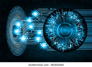 future technology, blue eye cyber security concept background, abstract hi speed digital internet.motion move speed blur