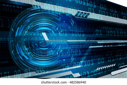 future technology, blue eye cyber security concept background, abstract hi speed digital internet.motion move speed blur
