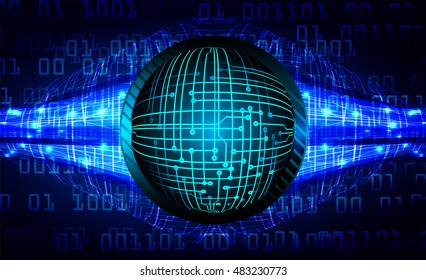 future technology, blue eye cyber security concept background, abstract hi speed digital internet.motion move speed blur