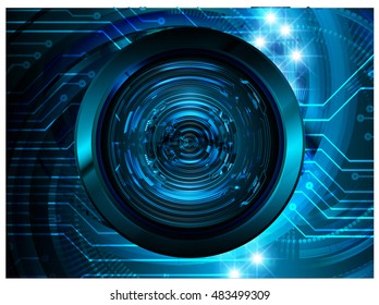 future technology, blue eye cyber security concept background, abstract hi speed digital internet.motion move speed blur