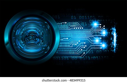 future technology, blue eye cyber security concept background, abstract hi speed digital internet.motion move speed blur
