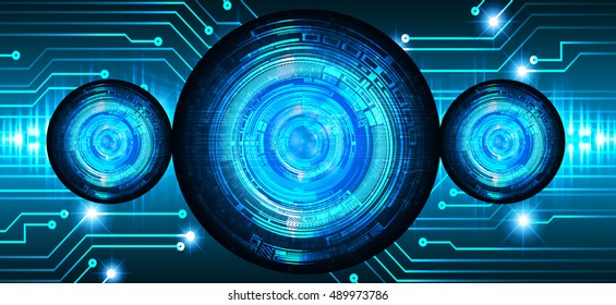 future technology, blue eye cyber security concept background, abstract hi speed digital internet.motion move speed blur.