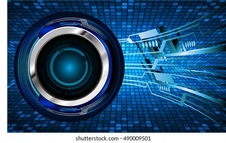 future technology, blue eye cyber security concept background, abstract hi speed digital internet.motion move speed blur. vector