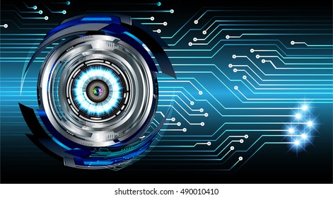 future technology, blue eye cyber security concept background, abstract hi speed digital internet.motion move speed blur. vector