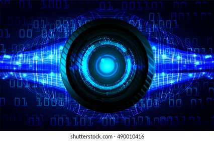 future technology, blue eye cyber security concept background, abstract hi speed digital internet.motion move speed blur. vector