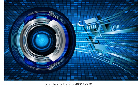 future technology, blue eye cyber security concept background, abstract hi speed digital internet.motion move speed blur. vector