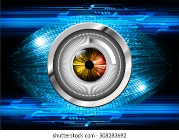 future technology, blue eye cyber security concept background, abstract hi speed digital internet.motion move speed blur. pixel eyeball vector