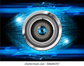 future technology, blue eye cyber security concept background, abstract hi speed digital internet.motion move speed blur. pixel eyeball vector