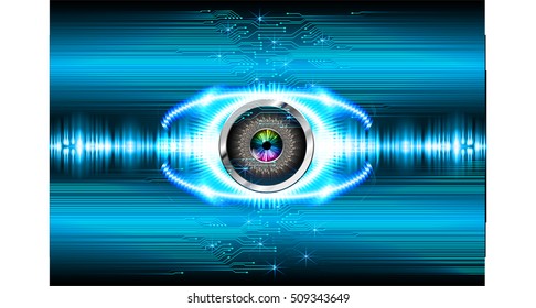 future technology, blue eye cyber security concept background, abstract hi speed digital internet.motion move speed blur. pixel eyeball vector.