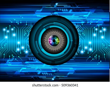 future technology, blue eye cyber security concept background, abstract hi speed digital internet.motion move speed blur. pixel eyeball