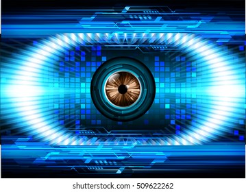 future technology, blue eye cyber security concept background, abstract hi speed digital internet.motion move speed blur. pixel eyeball vector