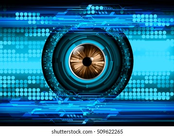future technology, blue eye cyber security concept background, abstract hi speed digital internet.motion move speed blur. pixel eyeball vector