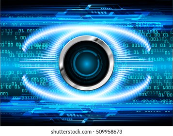 future technology, blue eye cyber security concept background, abstract hi speed digital internet.motion move speed blur. pixel eyeball vector