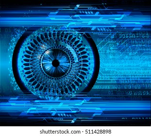 future technology, blue eye cyber security concept background, abstract hi speed digital internet.motion move speed blur. pixel eyeball vector