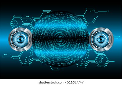 future technology, blue eye cyber security concept background, abstract hi speed digital internet.motion move speed blur. pixel eyeball. vector
