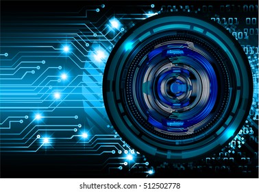 future technology, blue eye cyber security concept background, abstract hi speed digital internet.motion move speed blur. pixel eyeball vector