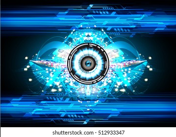 future technology, blue eye cyber security concept background, abstract hi speed digital internet.motion move speed blur. pixel eyeball vector