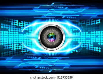 future technology, blue eye cyber security concept background, abstract hi speed digital internet.motion move speed blur. pixel eyeball vector