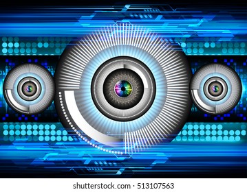 future technology, blue eye cyber security concept background, abstract hi speed digital internet.motion move speed blur. pixel eyeball vector