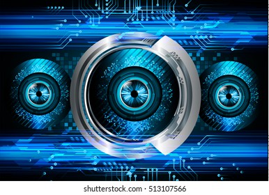 future technology, blue eye cyber security concept background, abstract hi speed digital internet.motion move speed blur. pixel eyeball vector