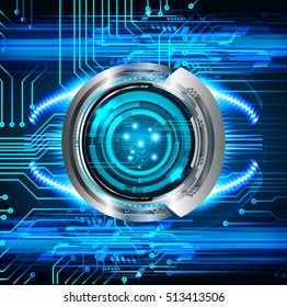 future technology, blue eye cyber security concept background, abstract hi speed digital internet.motion move speed blur. pixel eyeball vector