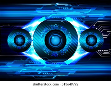 future technology, blue eye cyber security concept background, abstract hi speed digital internet.motion move speed blur. pixel eyeball vector